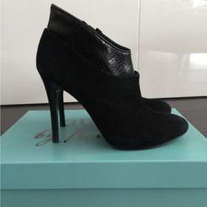 Marciano Suede & Leather Booties | Black | Size W 7.5
